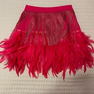 Fringe and feather skirt